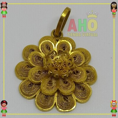 Dije Flor Filigrana Oro18K