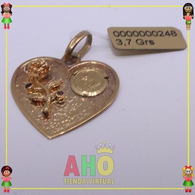Dije Corazon flor Oro18K