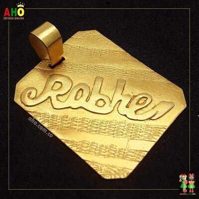 Dije Placa Letras Oro18k