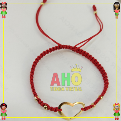 Pulsera Tejida Macrame Con Dije Oro18k