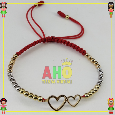 Pulsera Tejida Macrame Con Dije Oro18k