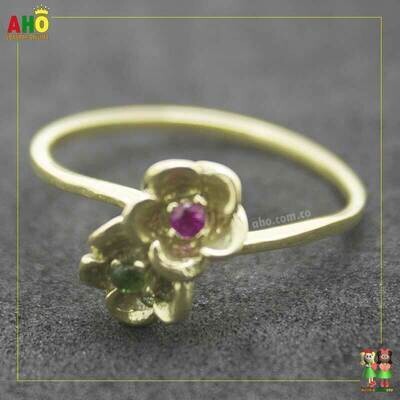 Anillo Compromiso Flores Sortija Oro18k