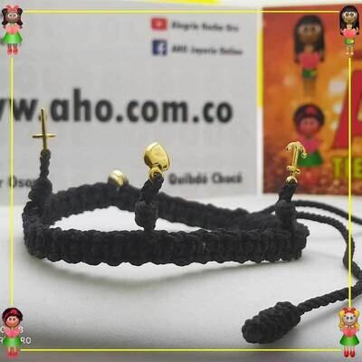 Tobillera Tejida Macrame Oro18k