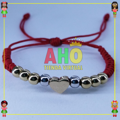 Pulsera Tejida Macrame Con Dije Oro18k