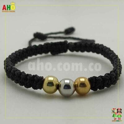 Pulsera Tejida Macrame Oro18k