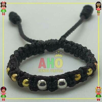 Pulsera Tejida Macrame Oro18k