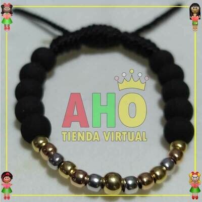 Pulsera Tejida Macrame Oro18k