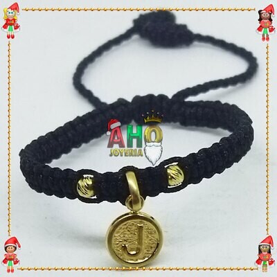 Pulsera Tejida Macrame Con Letras y Nombres en Oro18k