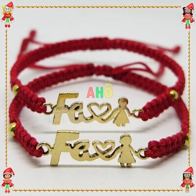 Pulseras Pareja Macrame Oro18k