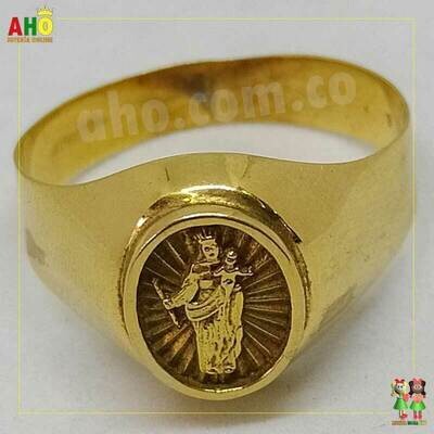 Anillo Virgen 3 Oros para Hombre Oro18k