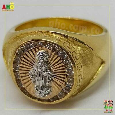 Anillo Virgen 3 Oros para Hombre Oro18k