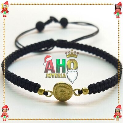 Pulsera Tejida Macrame Con Letras y Nombres en Oro18k