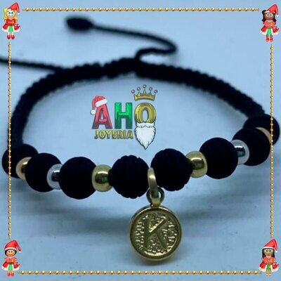 Pulsera Tejida Macrame Con Letras y Nombres en Oro18k