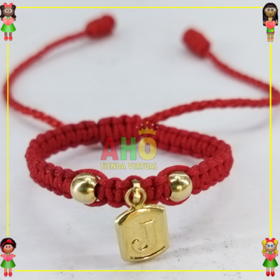 Pulsera Tejida Macrame Con Letras y Nombres en Oro18k