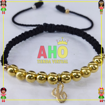 Pulsera Tejida Macrame Con Letras y Nombres en Oro18k