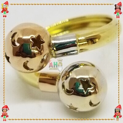 Anillo Tu y Yo 3 Oros Universo Oro18k