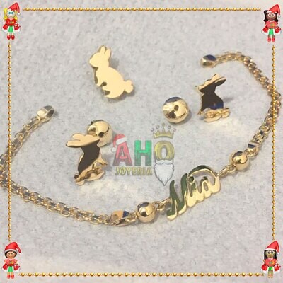 Aderezo Niñas Personalizado Oro18k