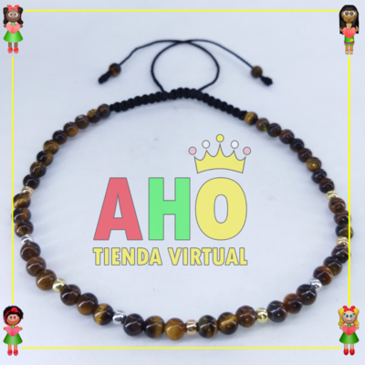 Tobillera Tejida Macrame Oro18k