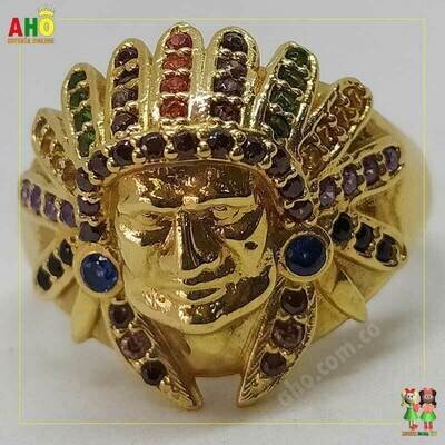 Anillo Piel Roja para hombre Oro18k