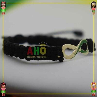 Pulsera Tejida Infinito Macrame Oro18k