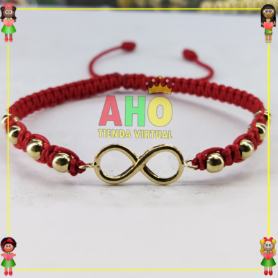 Pulsera Tejida Infinito Macrame Oro18k