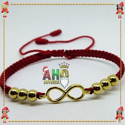 Pulsera Tejida Infinito Macrame Oro18k