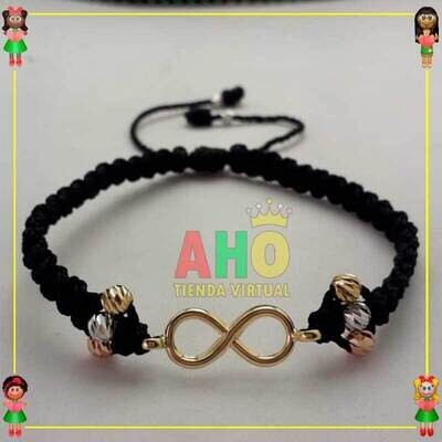 Pulsera Tejida Infinito Macrame Oro18k