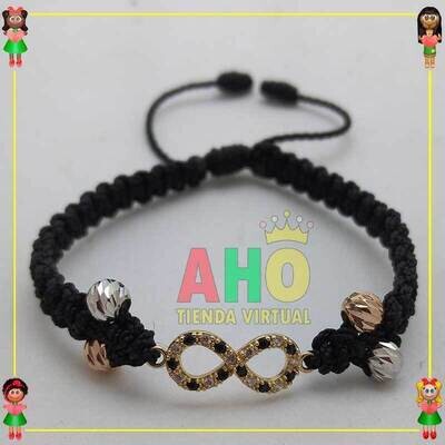 Pulsera Tejida Infinito Macrame Oro18k