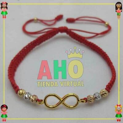 Pulsera Tejida Infinito Macrame Oro18k