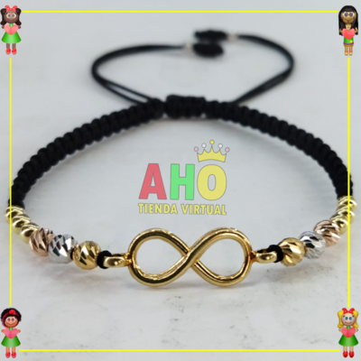 Pulsera Tejida Infinito Macrame Oro18k