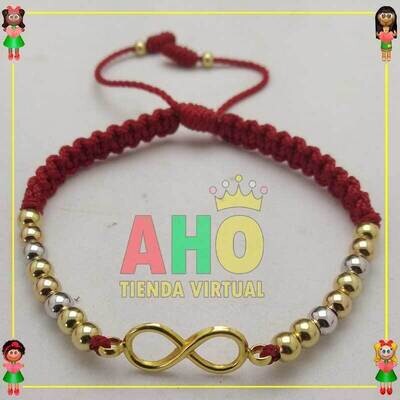 Pulsera Tejida Infinito Macrame Oro18k