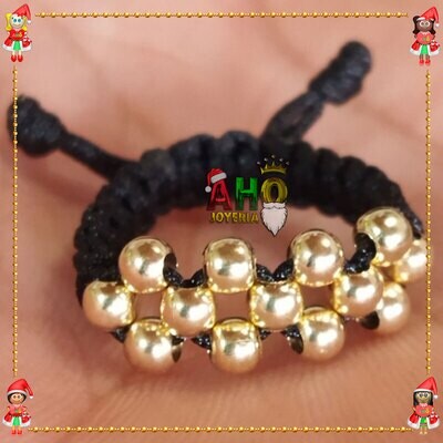 Anillo Tejido en Macramé con Oro 18K
