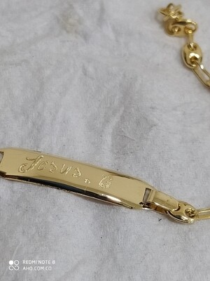 Pulsera Niños con placa Oro18k