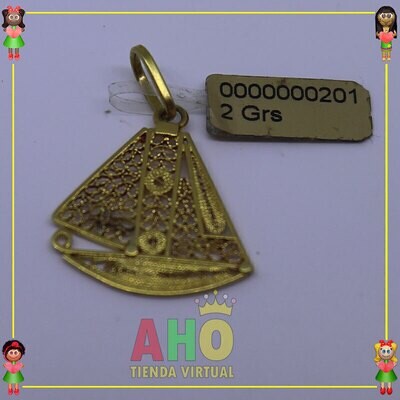 Dije Barco Filigrana Oro18K