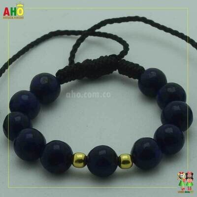 Pulsera Tejida Macrame Con Piedras Naturales Oro18k