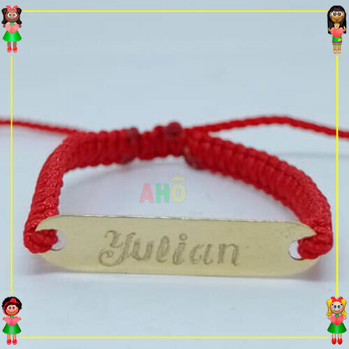 Pulsera Tejida Macrame Con Dije Oro18k