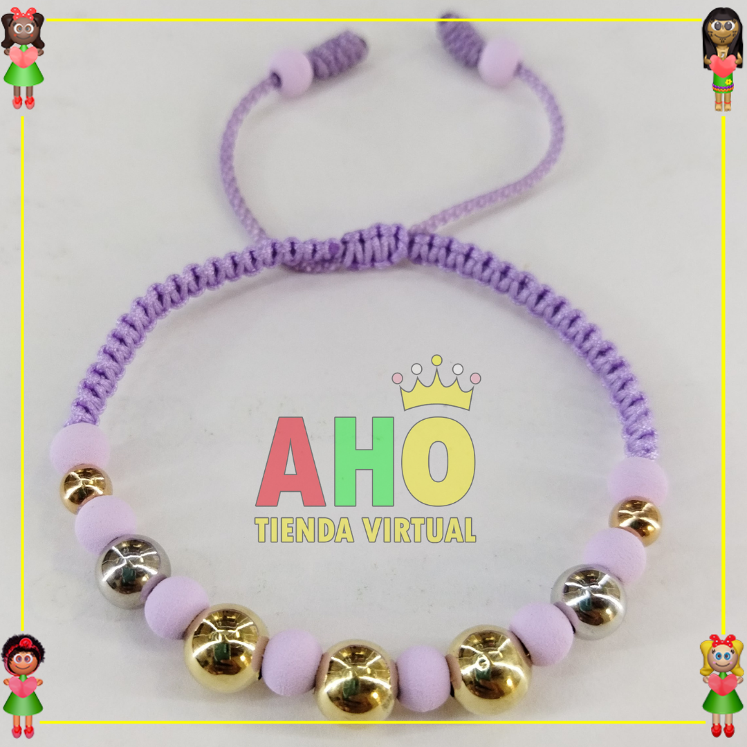 Pulsera Tejida Macrame Oro18k
