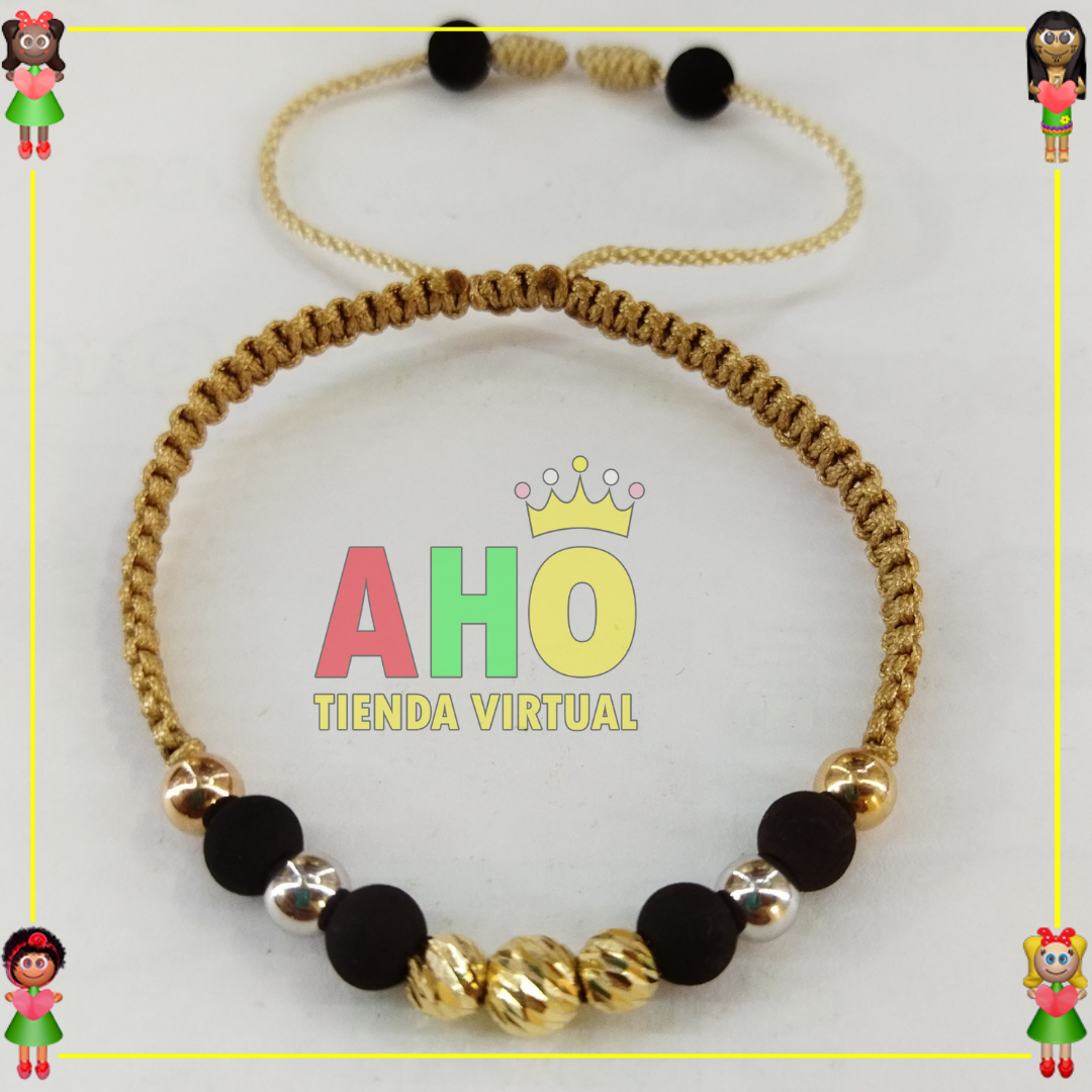Pulsera Tejida Macrame Oro18k