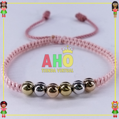 Pulsera Tejida Macrame Oro18k