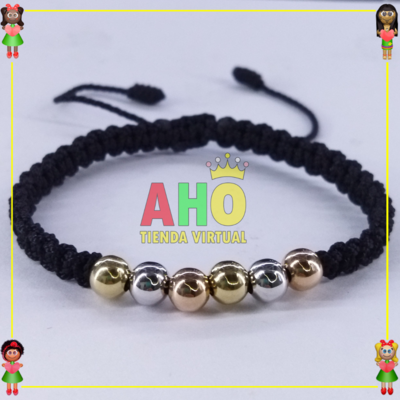 Pulsera Tejida Macrame Oro18k