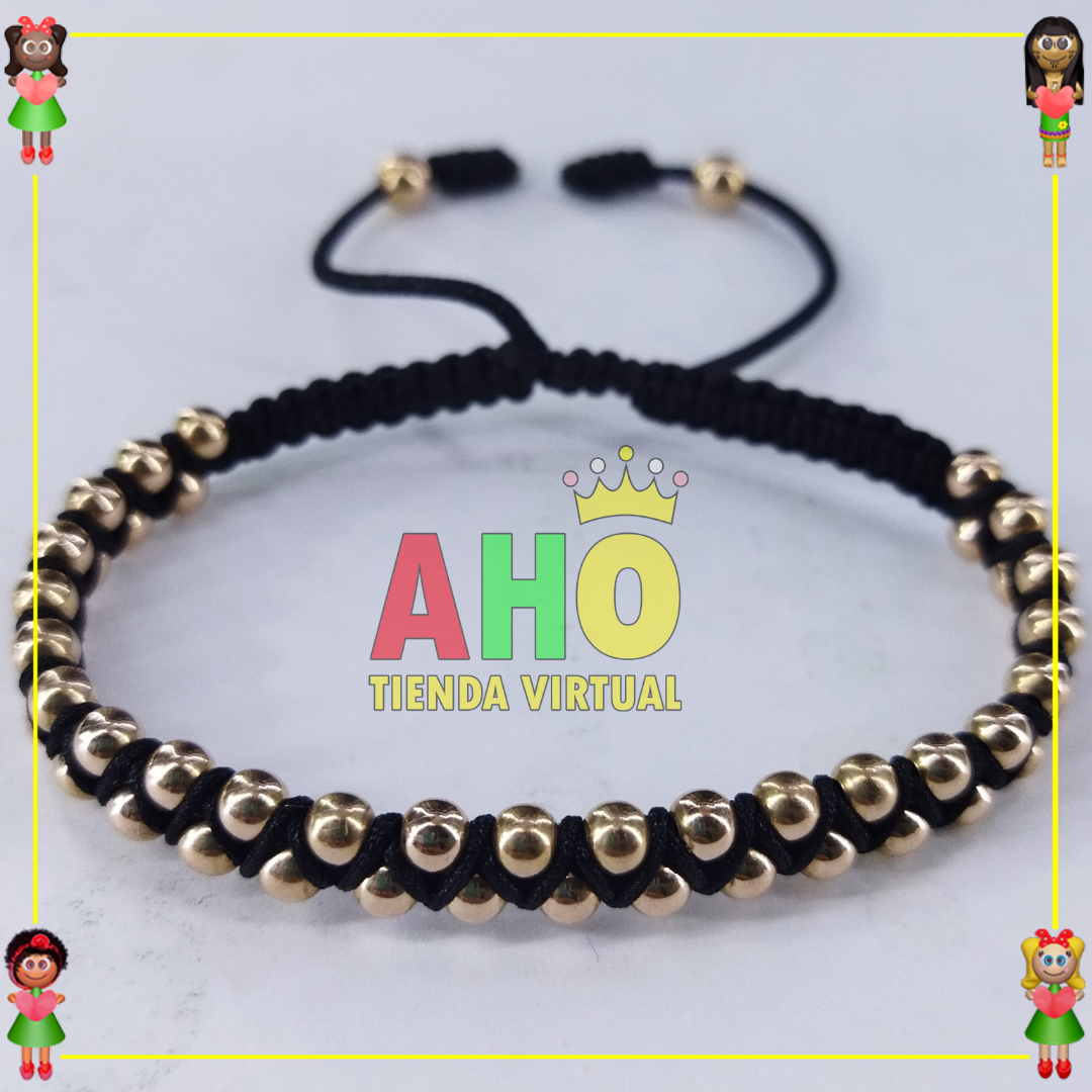 Pulsera Tejida Macrame Oro18k