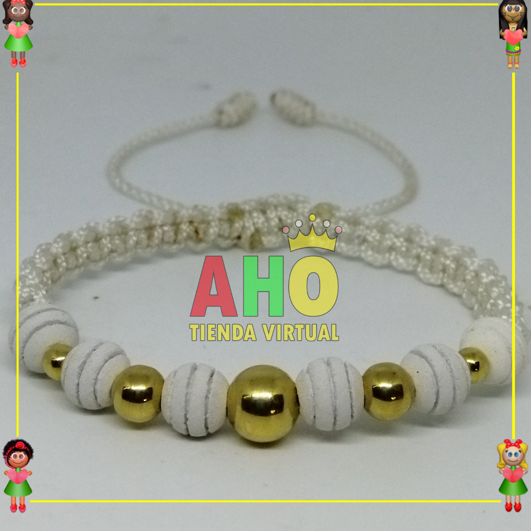 Pulsera Tejida Macrame Oro18k
