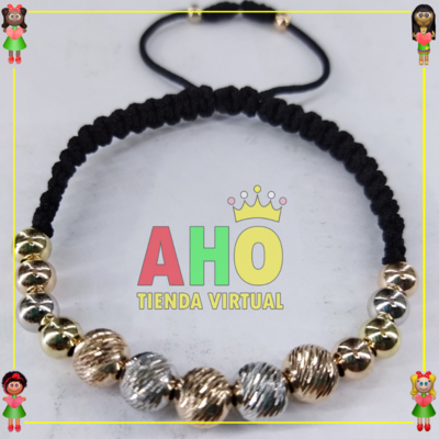 Pulsera Tejida Macrame Oro18k