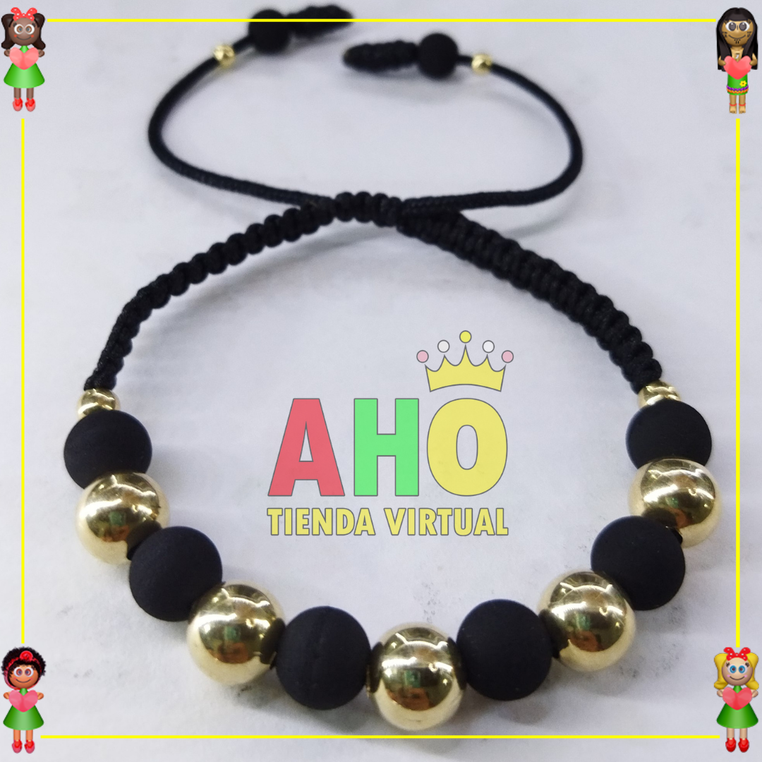 Pulsera Tejida Macrame Oro18k