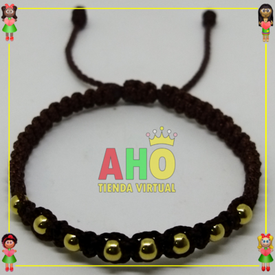 Pulsera Tejida Macrame Oro18k