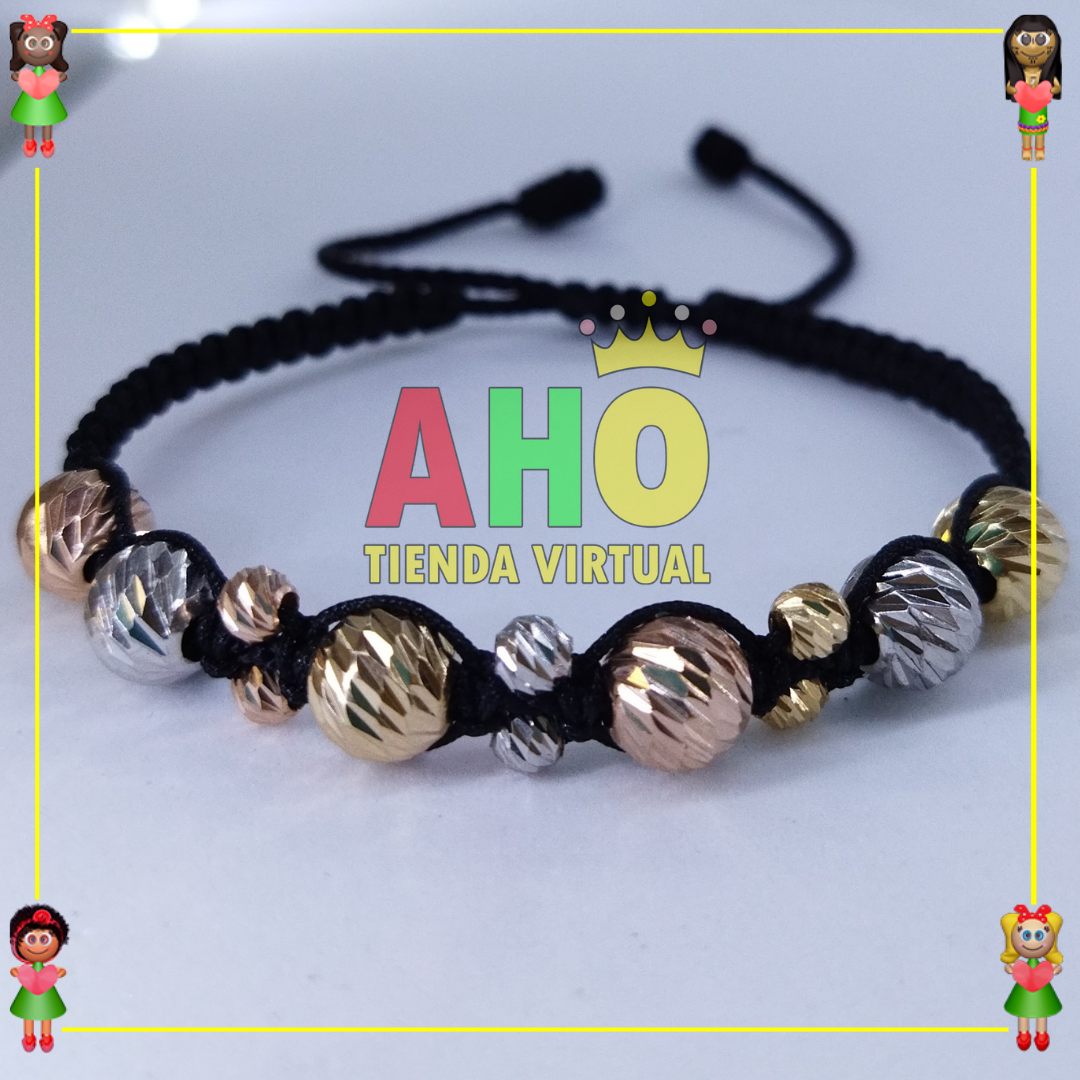 Pulsera Tejida Macrame Oro18k