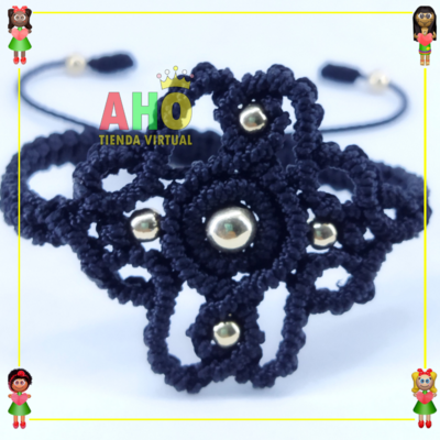 Pulsera Tejida Macrame Oro18k