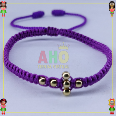 Pulsera Tejida Macrame Oro18k