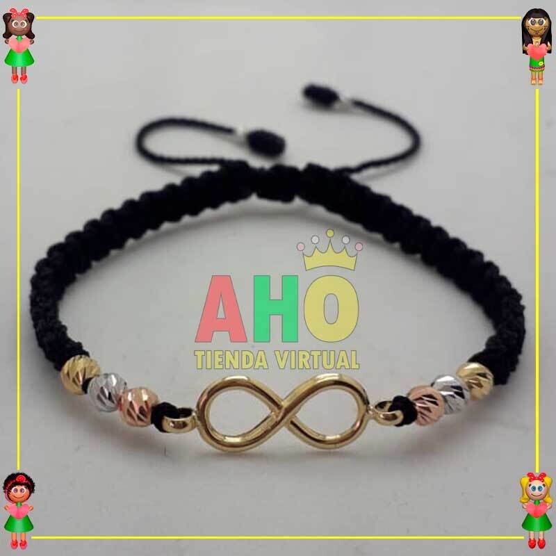 Pulsera Tejida Infinito Macrame Oro18k