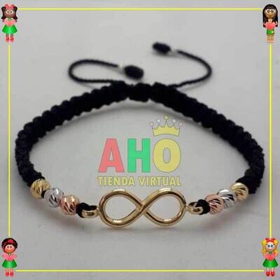 Pulsera Tejida Infinito Macrame Oro18k